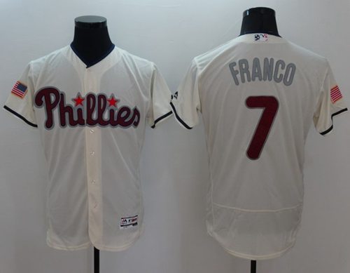 Phillies #7 Maikel Franco Cream Fashion Stars & Stripes Flexbase Authentic Stitched MLB Jersey